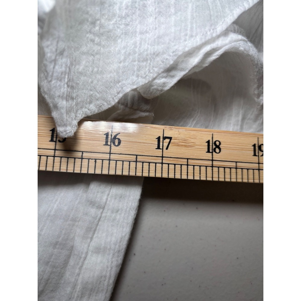 Boston Proper White One Shoulder Ruffle Midi Dress 12 Cotton Tiered - Picture 5 of 9